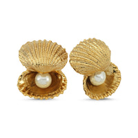Double Oyster Earrings With Pearls