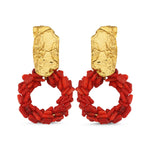 Wreath Earrings Coral
