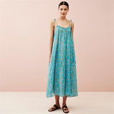Maia Turquoise Blue Floral Sundress