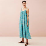Maia Turquoise Blue Floral Sundress